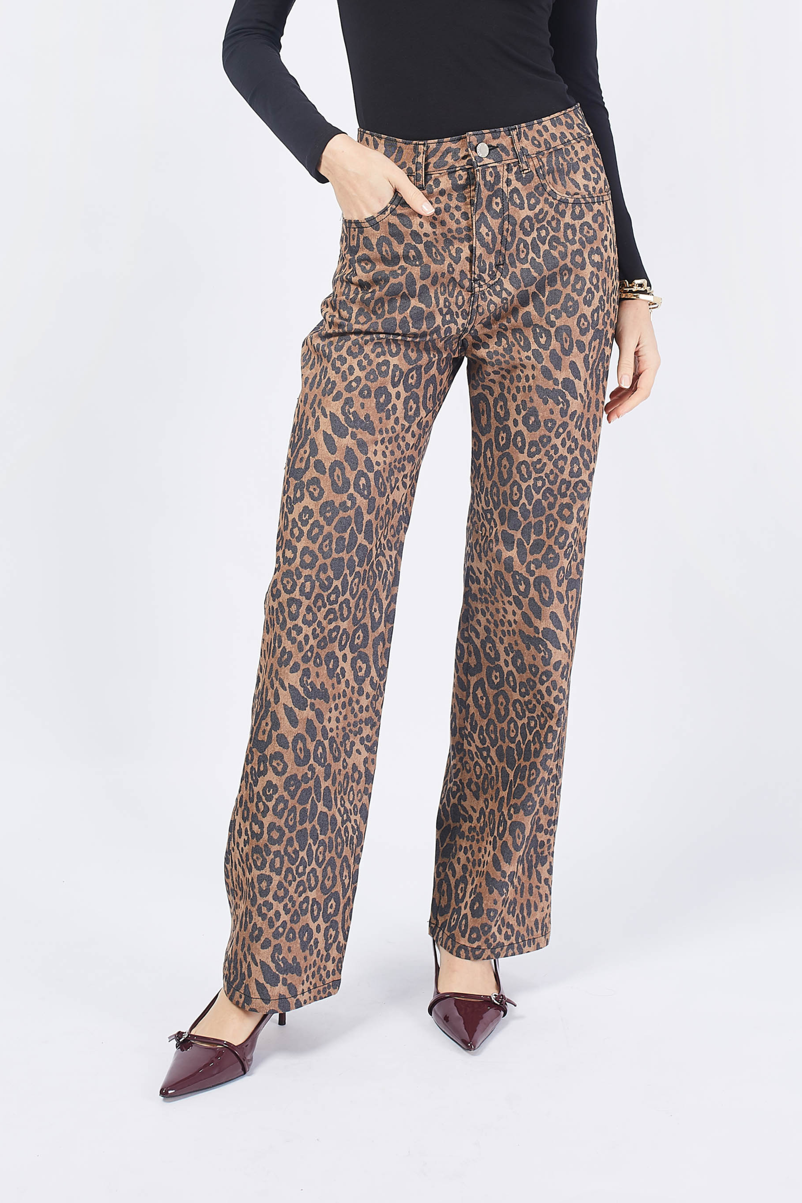 PANTALON ANIMAL PRINT MARRÓN- LEONELA