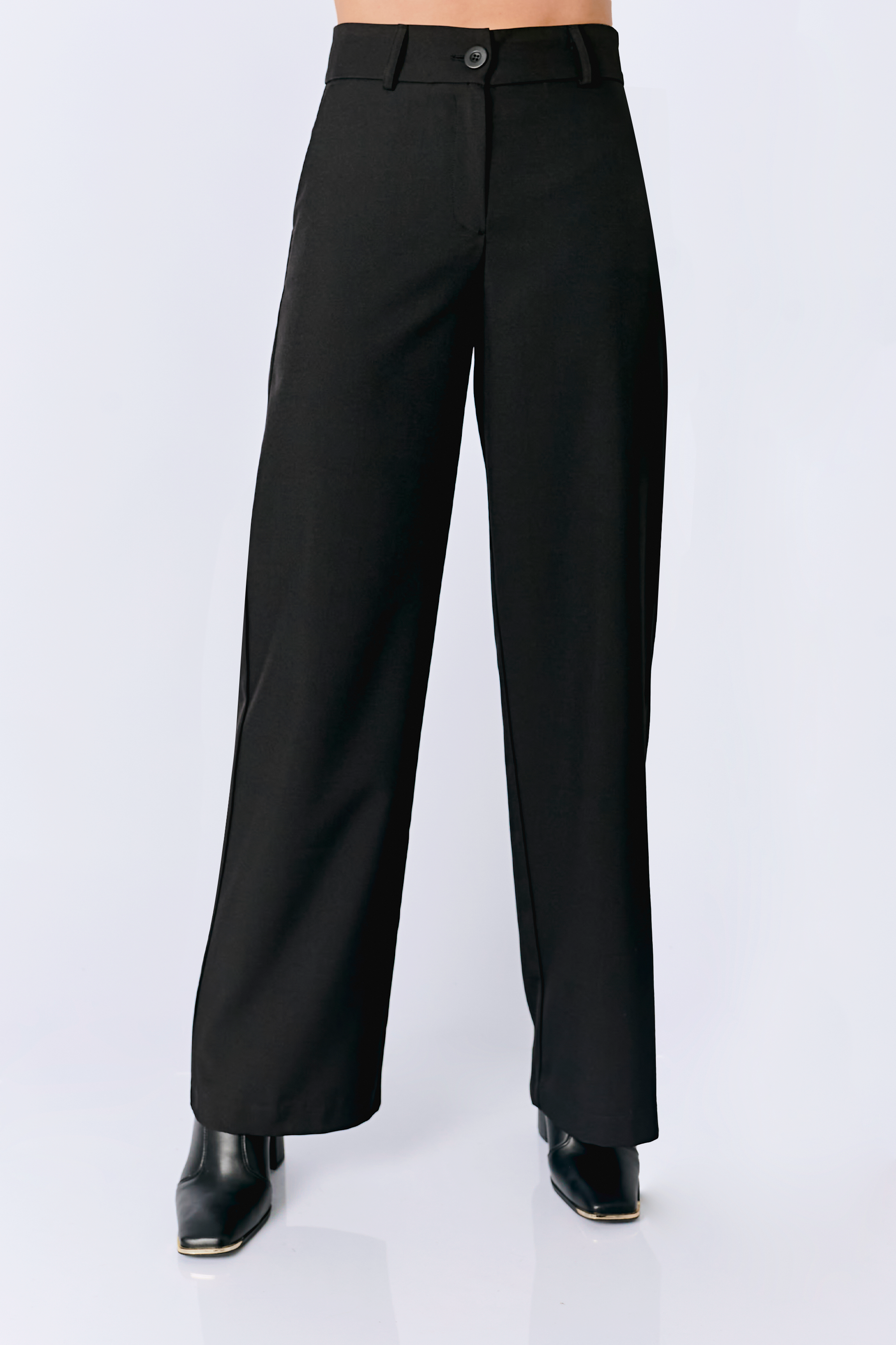 PANTALON SEMI PALAZZO CON BOLSILLOS LATERALES NEGRO - DHALIA