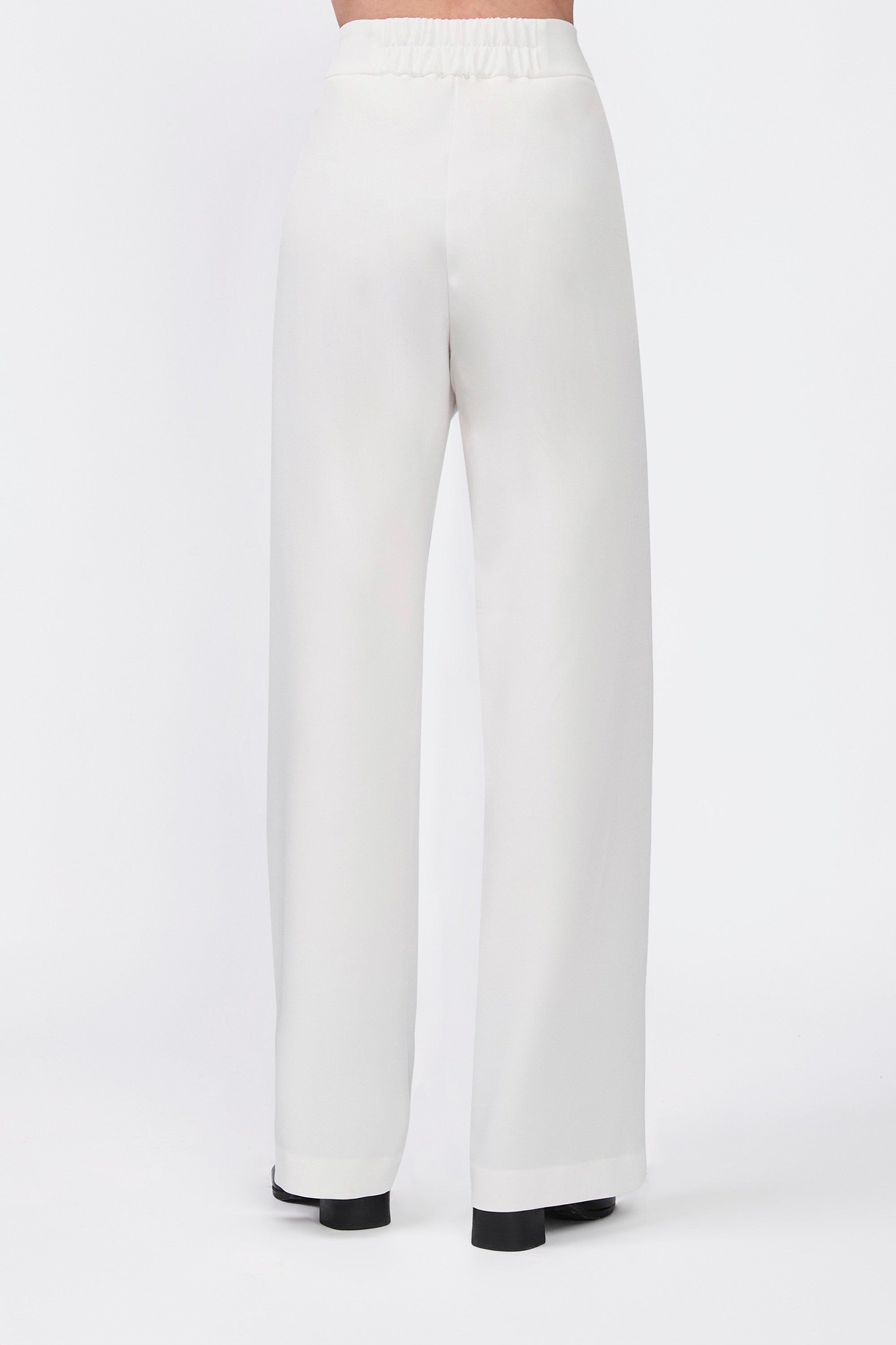 Pantalón recto con cierre lateral invisible perla - Sienna