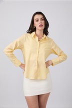 BLUSA CAMISERA CON BOTONES DELANTEROS Y POSTERIORES AMARILLO - BILBAO