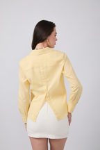 BLUSA CAMISERA CON BOTONES DELANTEROS Y POSTERIORES AMARILLO - BILBAO