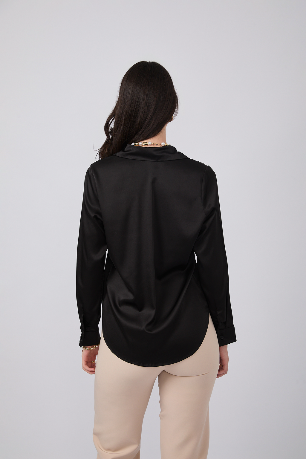Blusa de Seda Negro