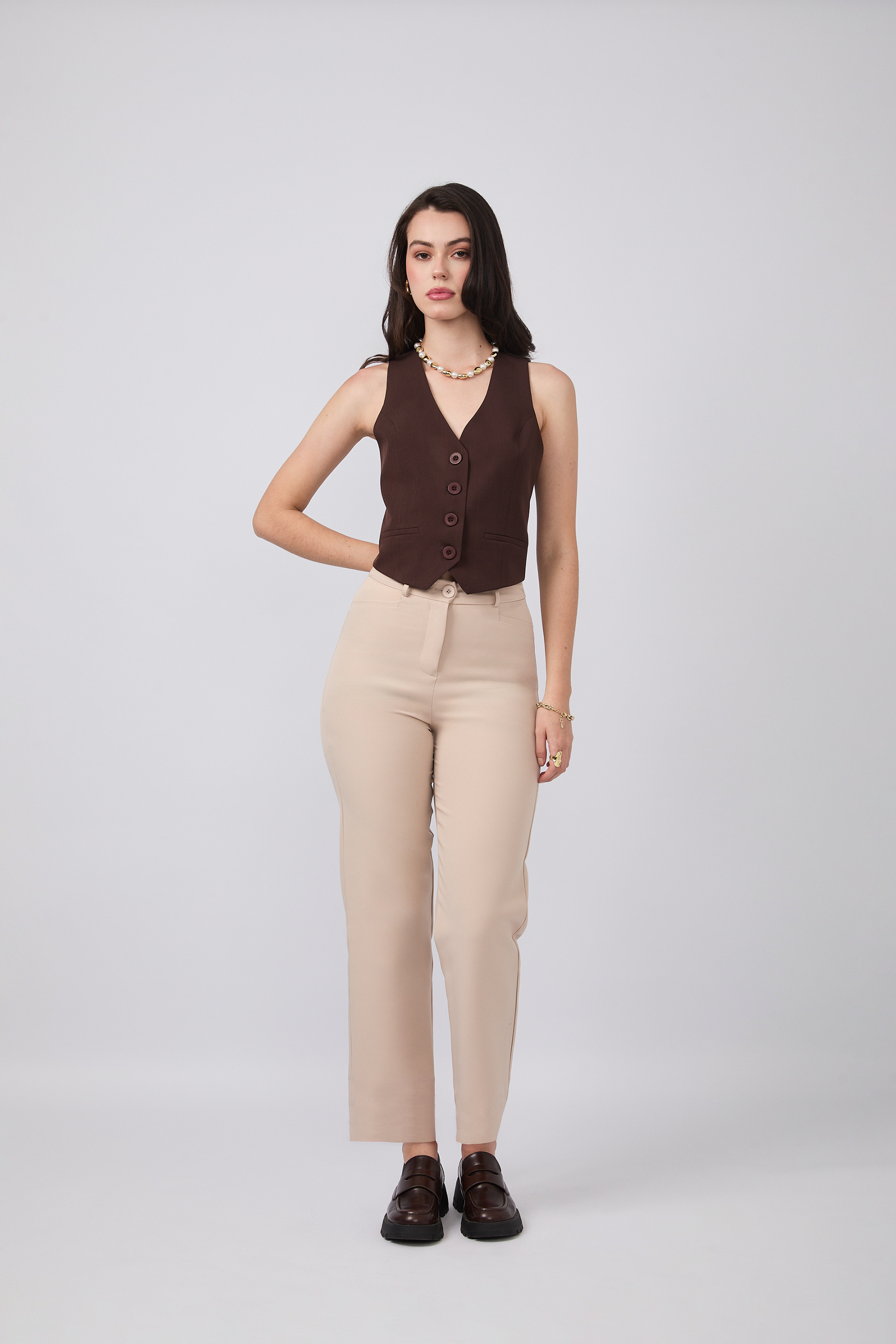 PANTALÓN SASTRE CATALAN BEIGE - ADRIANA