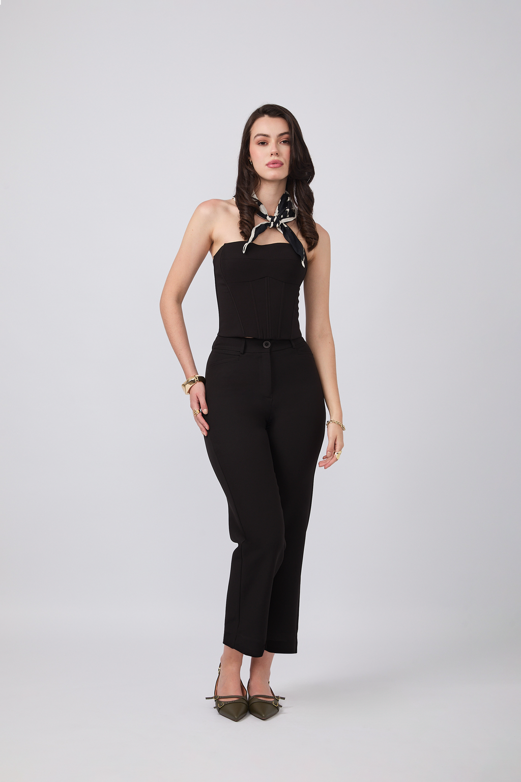 PANTALÓN SASTRE CATALAN NEGRO - ADRIANA