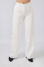 PANTALON SEMI PALAZZO CON BOLSILLOS LATERALES PERLA - DHALIA