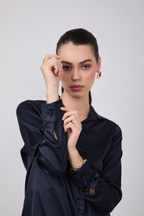 Blusa de Seda Marino