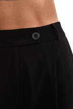 Paris semi-palazzo pants with pleats and pockets, Black.