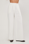 Pantalón semi palazo con pinzas y bolsillos Perla- Paris