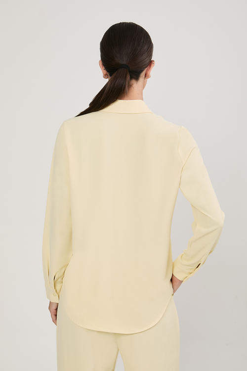 BLUSA MANGA LARGA CUELLO CAMISERO AMARILLO - PARIS