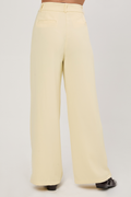 Pantalón semi palazo con pinzas y bolsillos AMARILLO - Paris