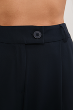 Pantalón semi palazo con pinzas y bolsillos Marino - Paris