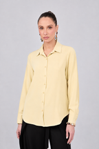BLUSA MANGA LARGA CUELLO CAMISERO AMARILLO - PARIS [PRE-VENTA]