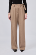 PANTALON SASTRERO DE PRETINA CRUZADA CON TIRANTES TOPO - ALFIL