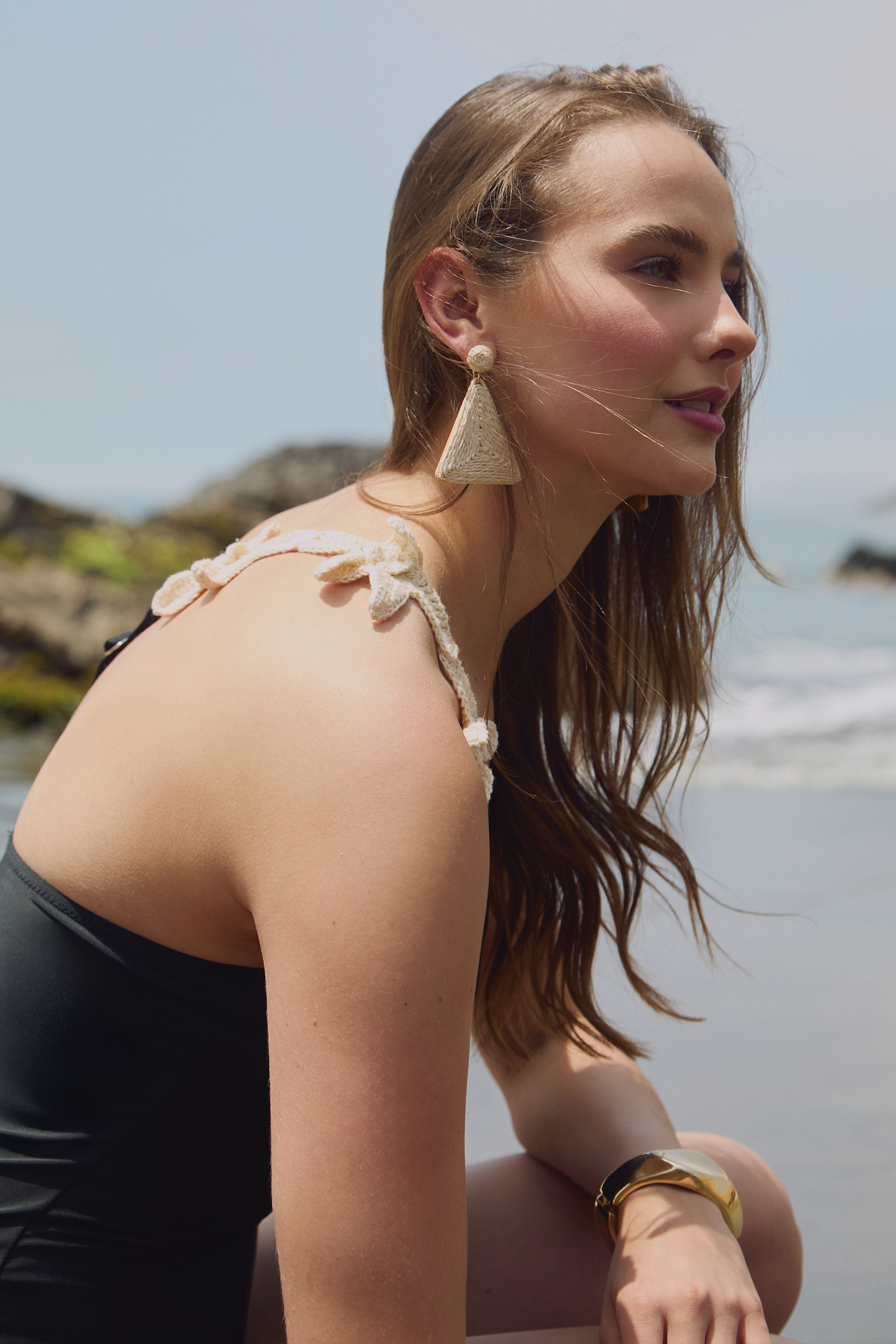 TRAJE DE BAÑO ENTERIZO ASIMÉTRICO NEGRO - SOLARA