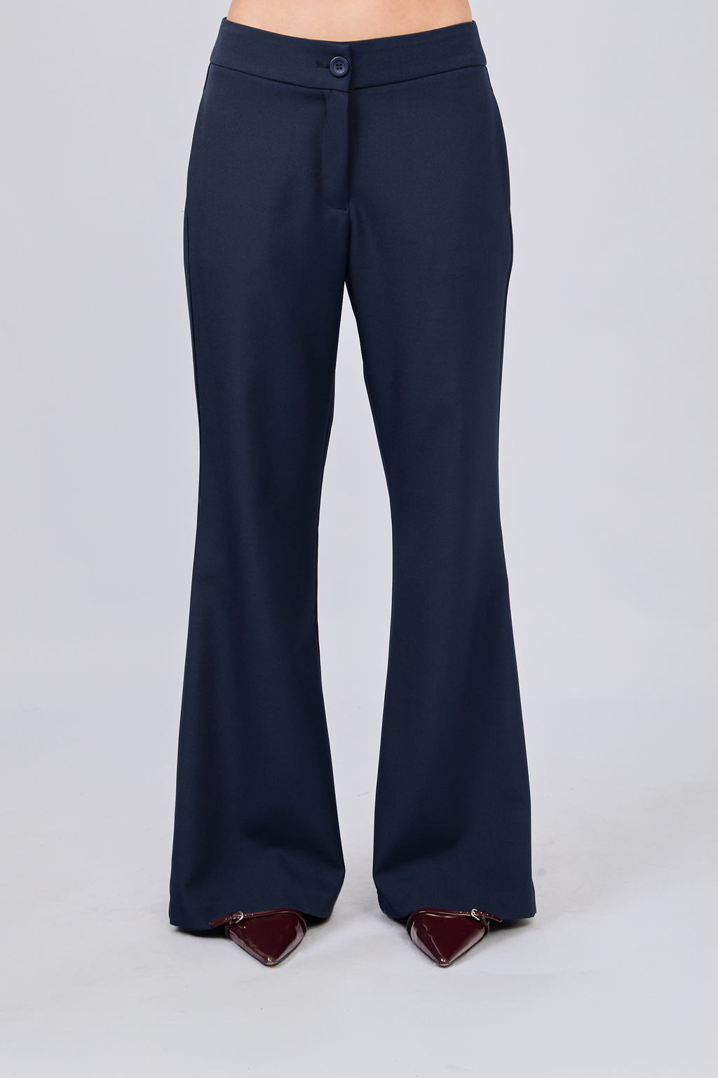 PANTALÓN FLARE SASTRE CON BOLSILLOS A LOS LATERALES MARINO - ENROQUE