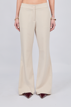 PANTALÓN FLARE SASTRE CON BOLSILLOS A LOS LATERALES BEIGE - ENROQUE