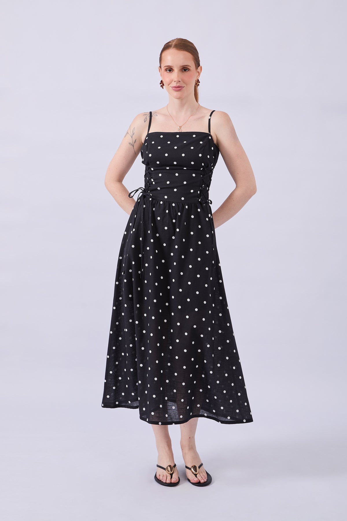 VESTIDO LUNARES NEGRO - PETRA