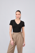 POLO DE VISCOSA NEGRO - ESTEFANIA