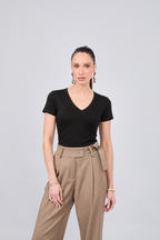 POLO DE VISCOSA NEGRO - ESTEFANIA