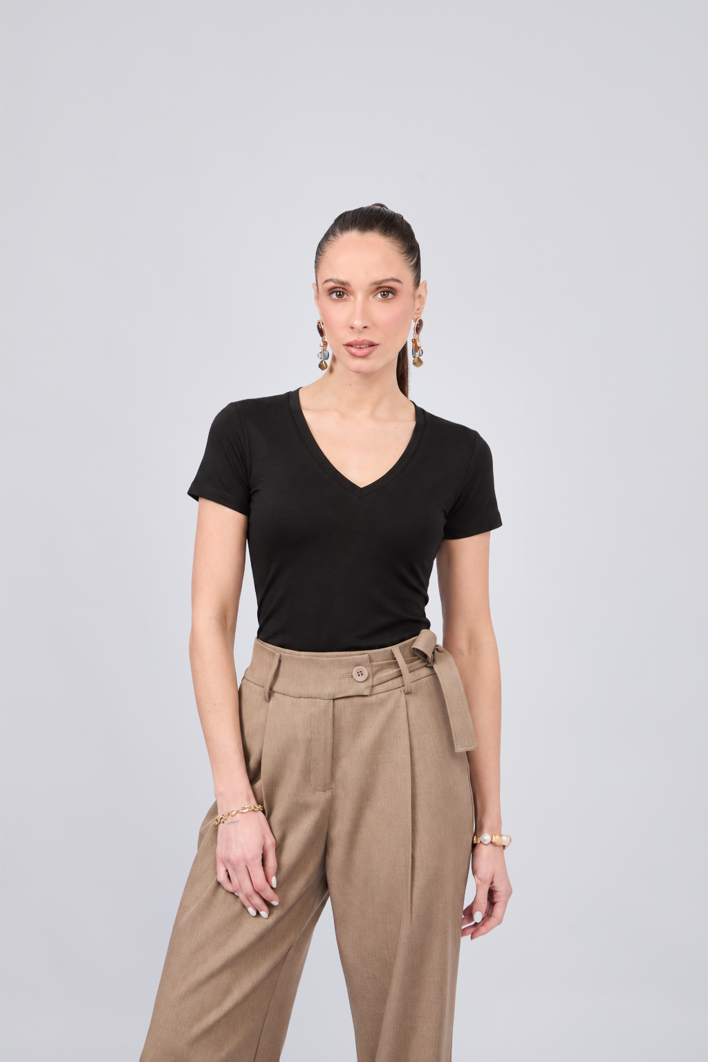 POLO DE VISCOSA NEGRO - ESTEFANIA