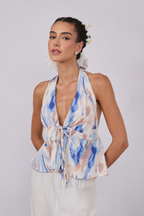TOP HALTER DE ALGODÓN CON TIRAS AJUSTABLES - OCASO