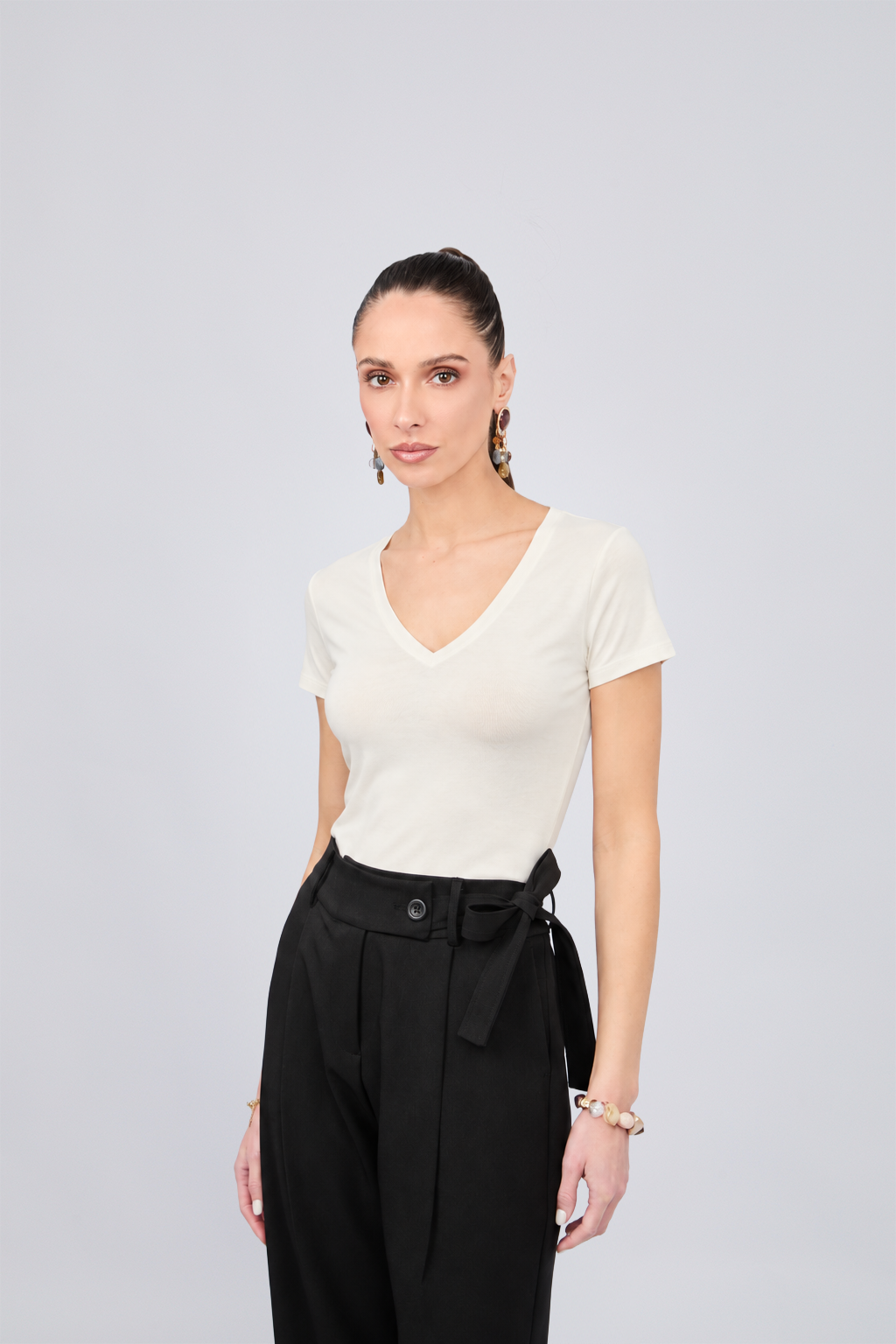 WOMEN'S PIMA COTTON POLO SHIRT ESTEFANIA PEARL