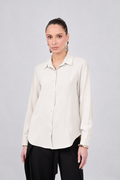 BLUSA MANGA LARGA CUELLO CAMISERO PERLA - PARIS [PRE-VENTA]