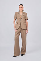 BLAZER MANGA CORTA CON CUELLO CLASICO TOPO - ALFIL