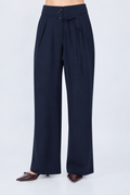 PANTALÓN SASTRERO CON LAZO Y PLIEGUES DELANTEROS MARINO- MELISSA