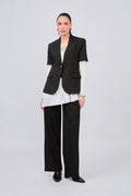 BLAZER MANGA CORTA CON CUELLO CLASICO NEGRO - ALFIL