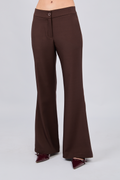 PANTALÓN FLARE SASTRE CON BOLSILLOS A LOS LATERALES MARRÓN - ENROQUE
