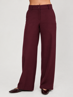 PANTALON SEMI PALAZZO CON BOLSILLOS LATERALES BURGUNDY - DHALIA