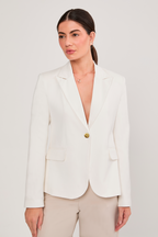 BLAZER SASTRERO ENTALLADO CON BOTON METALICO PERLA - KAJUN