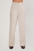 PANTALON SEMI PALAZZO CON BOLSILLOS LATERALES BEIGE - DHALIA
