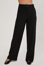PANTALON SEMI PALAZZO CON BOLSILLOS LATERALES NEGRO - DHALIA