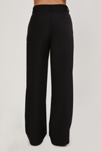 PANTALON SEMI PALAZZO CON BOLSILLOS LATERALES NEGRO - DHALIA