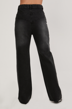 PANTALÓN JEAN RECTO SEMI ENTALLADO NEGRO - VICTORIA