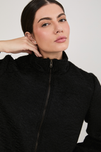 CASACA BOMBER CON CUELLO ALTO NEGRO - MOON