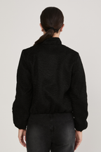 CASACA BOMBER CON CUELLO ALTO NEGRO - MOON