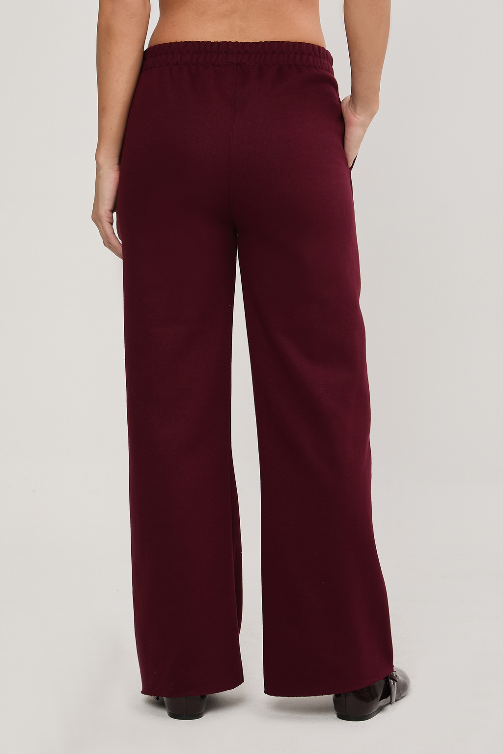 PALAZZO FRANELA CON PRETINA ELASTICADA BURGUNDY