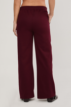 PALAZZO FRANELA CON PRETINA ELASTICADA BURGUNDY
