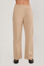PALAZZO FRANELA CON PRETINA ELASTICADA BEIGE