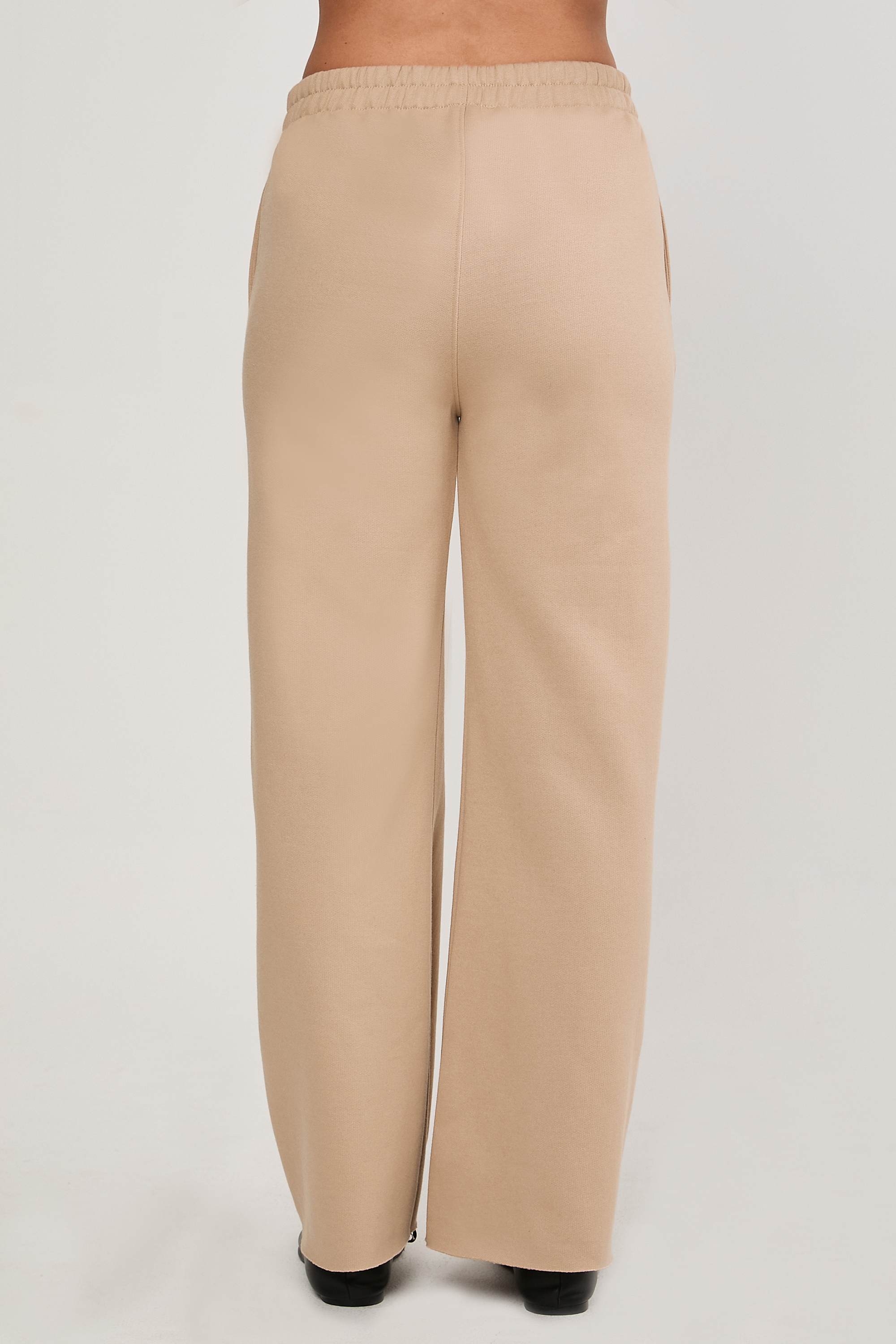 PALAZZO FRANELA CON PRETINA ELASTICADA BEIGE