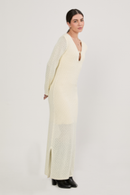 VESTIDO TEJIDO CON ESCOTE AMARILLO - BALI