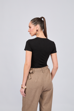 POLO DE VISCOSA NEGRO - ESTEFANIA
