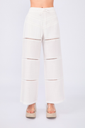 PANTALÓN PALAZZO CON DETALLES BORDADOS PERLA - LINA