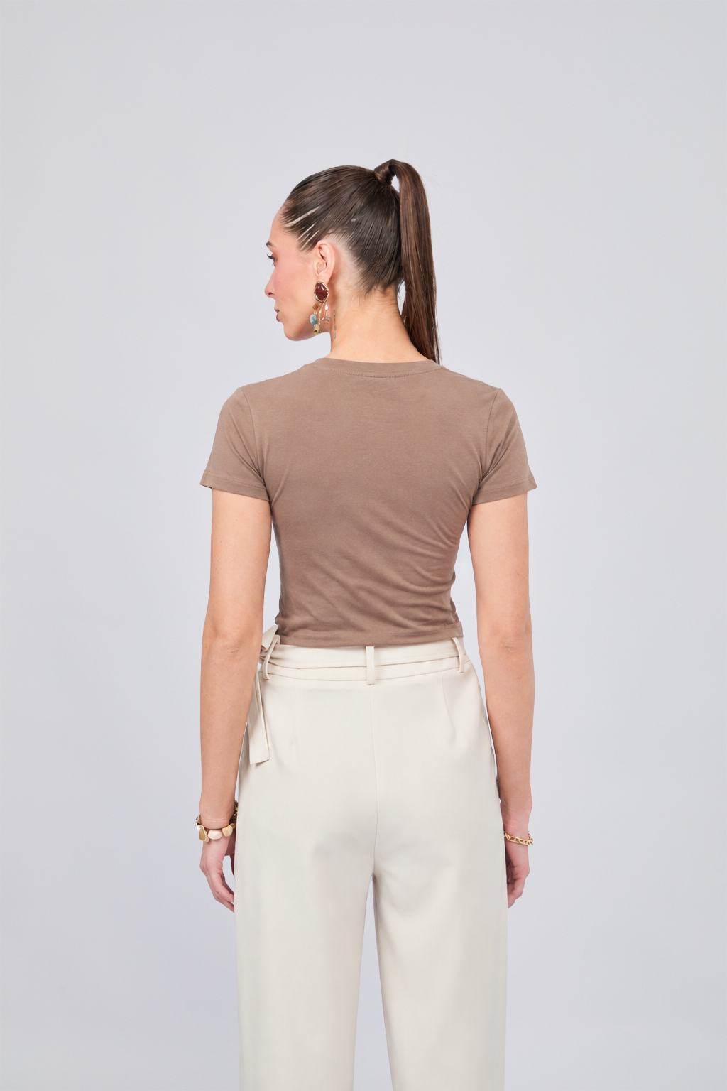 POLO DE VISCOSA TOPO - ESTEFANIA