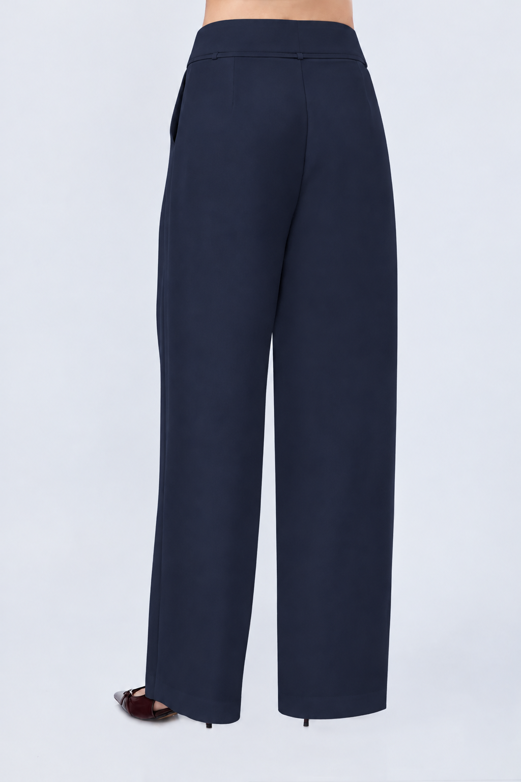 PANTALÓN SASTRERO CON LAZO Y PLIEGUES DELANTEROS MARINO- MELISSA