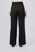 PANTALON SASTRERO DE PRETINA CRUZADA CON TIRANTES NEGRO - ALFIL