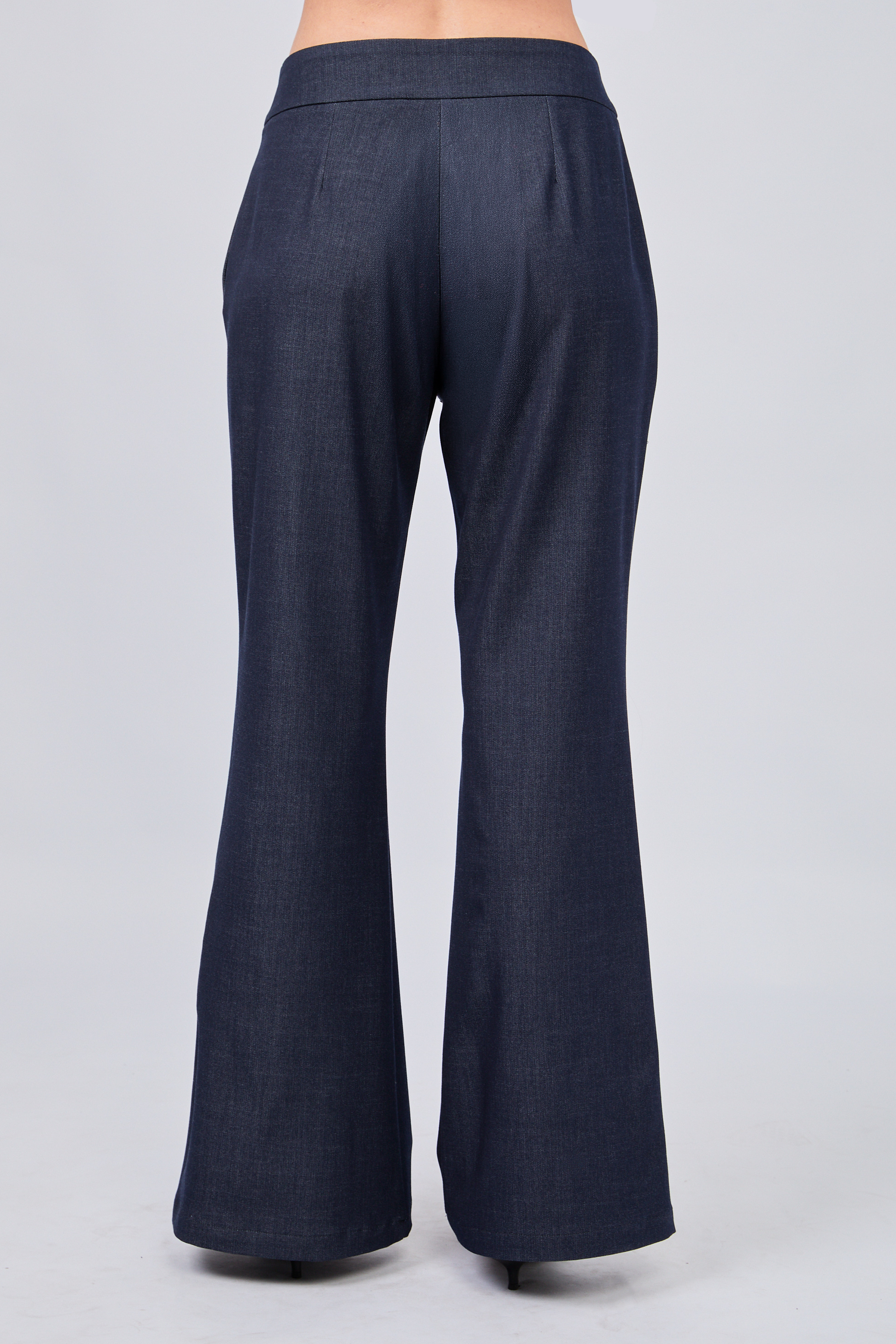 PANTALÓN FLARE SASTRE CON BOLSILLOS A LOS LATERALES CHAMBRAY - ENROQUE
